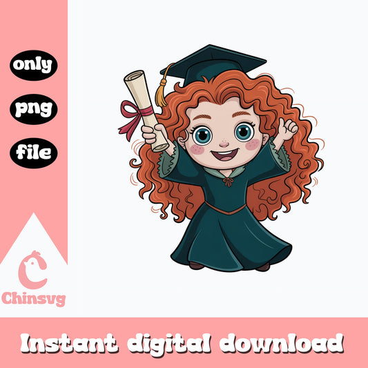 Merida Graduation PNG, Brave Disney Princess PNG, Graduate PNG