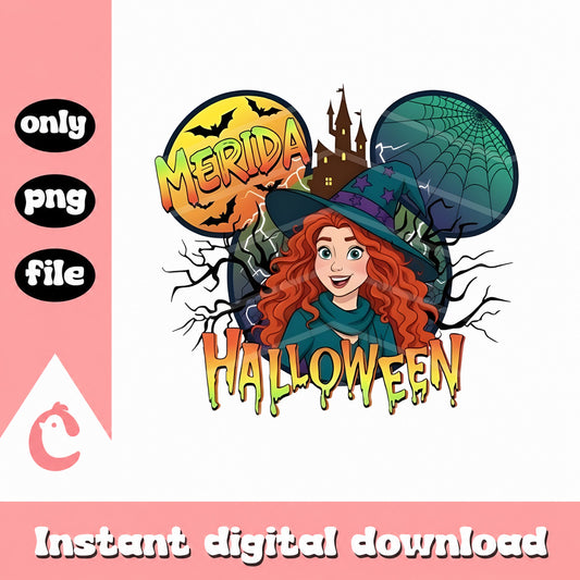 Merida Halloween PNG, Disney Princess Witch, Halloween PNG