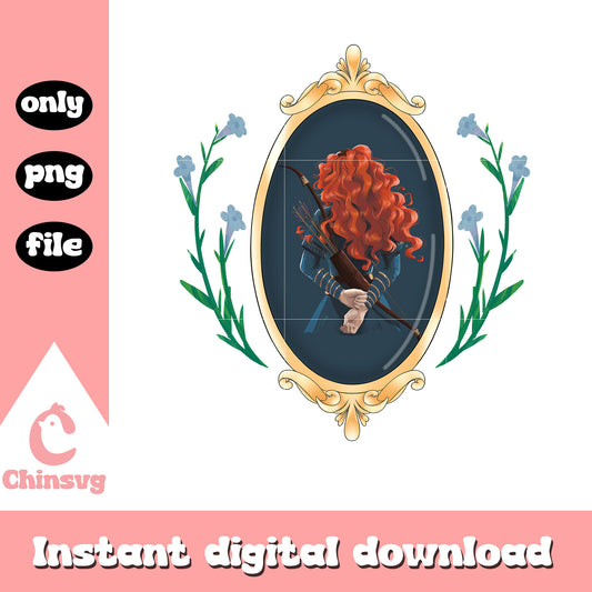 Merida back shadow png, disney princess png, mirror png