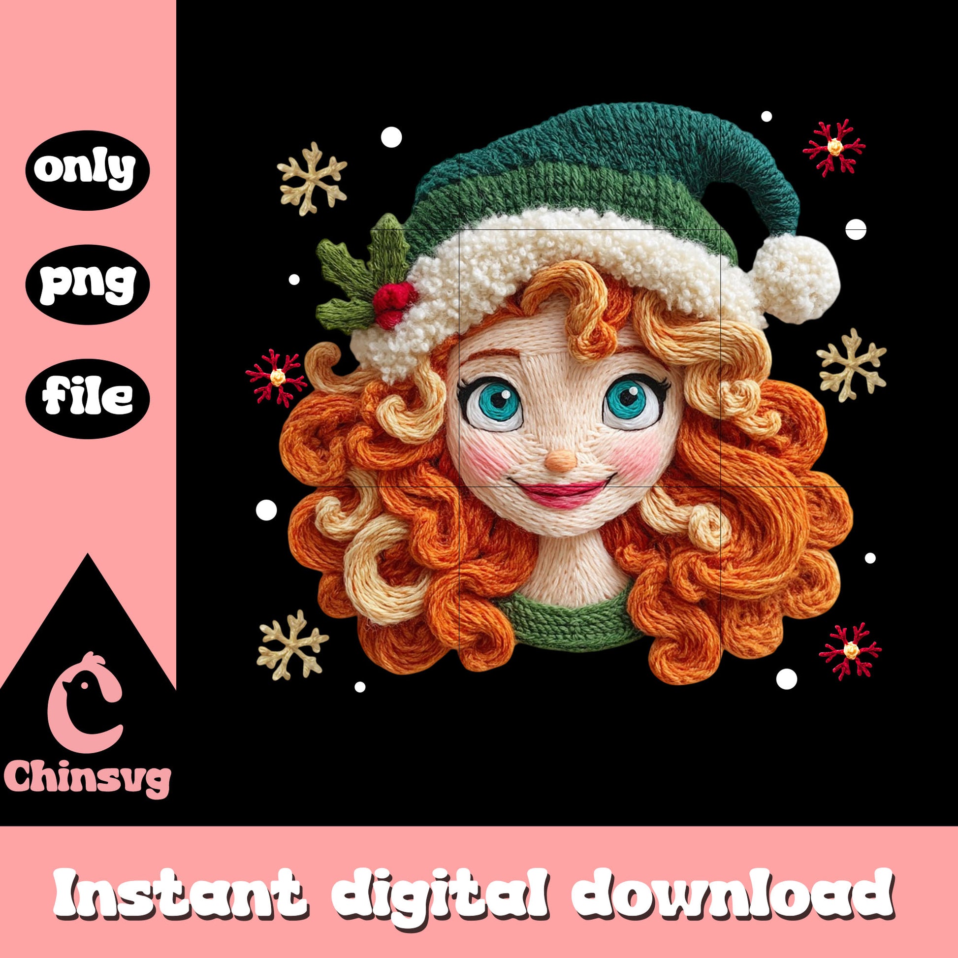 Merida christmas yarn crochet png, crochet patterns png
