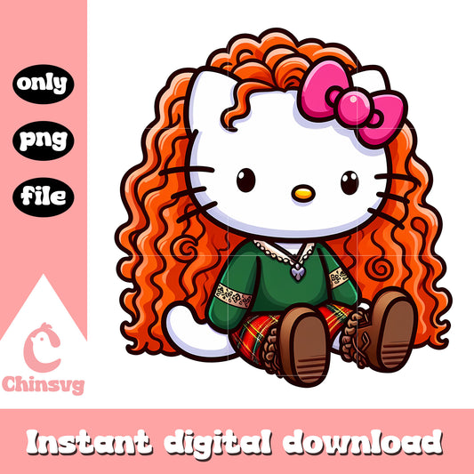 Merida hello kitty costume png, disney princess png, disney png