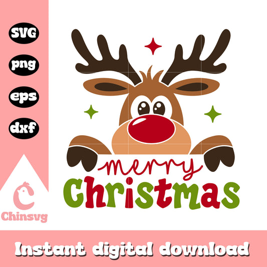 Merry christmas reindeer design svg, christmas reindeer​ svg