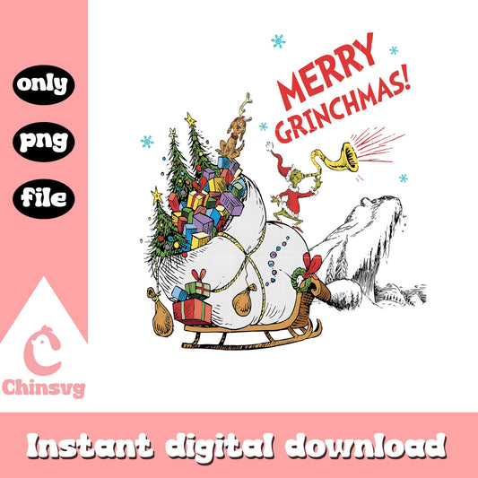 Merry grinchmas design png, max and the grinch​ png, merry grinchmas png
