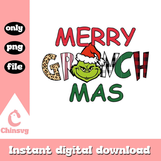Merry grinchmas font design png, grinch smile face png, grinch png