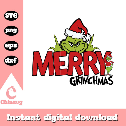 Merry grinchmas middle finger design svg, grinch middle finger​ svg