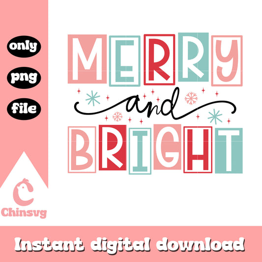 Merry and bright logo design png, merry and bright​ png