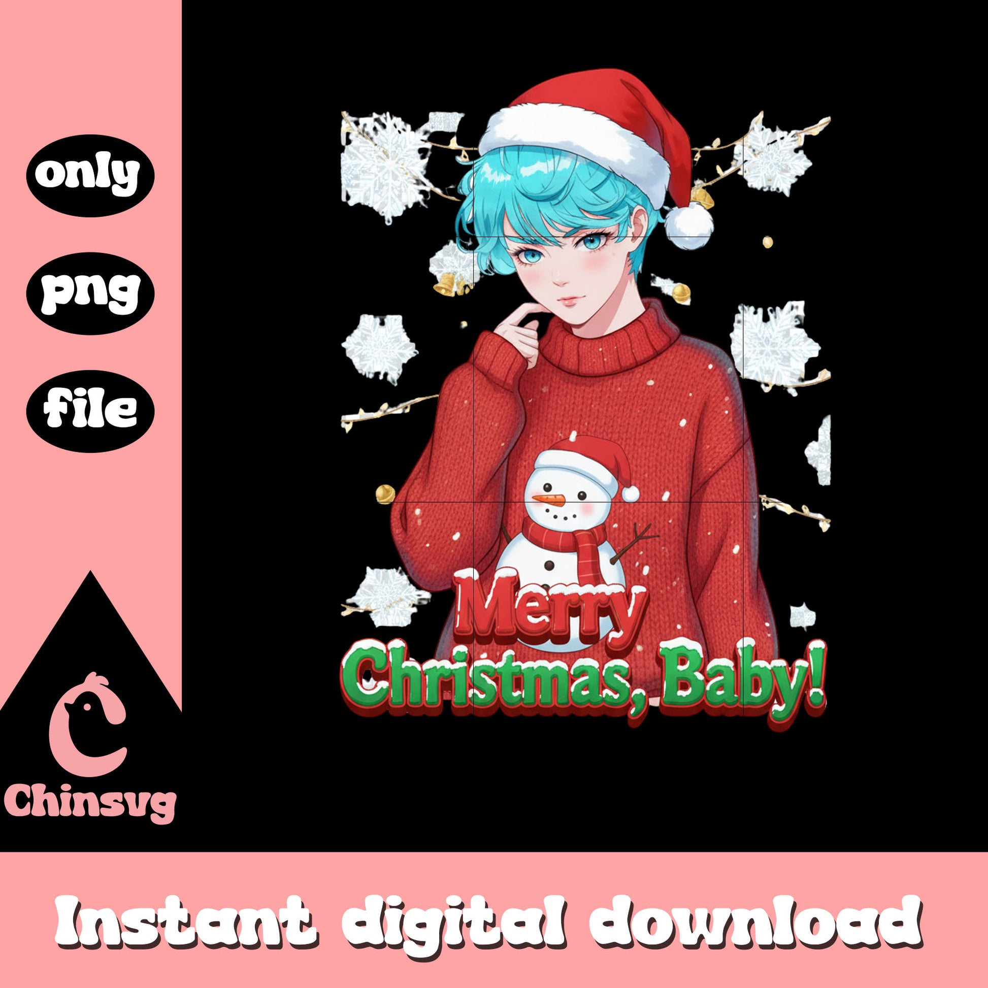 Merry christmas baby snowman sweater png, baby saja boys png