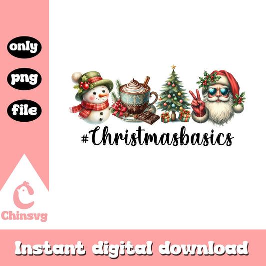 Merry christmasbasics logo design png, santa claus face​ png