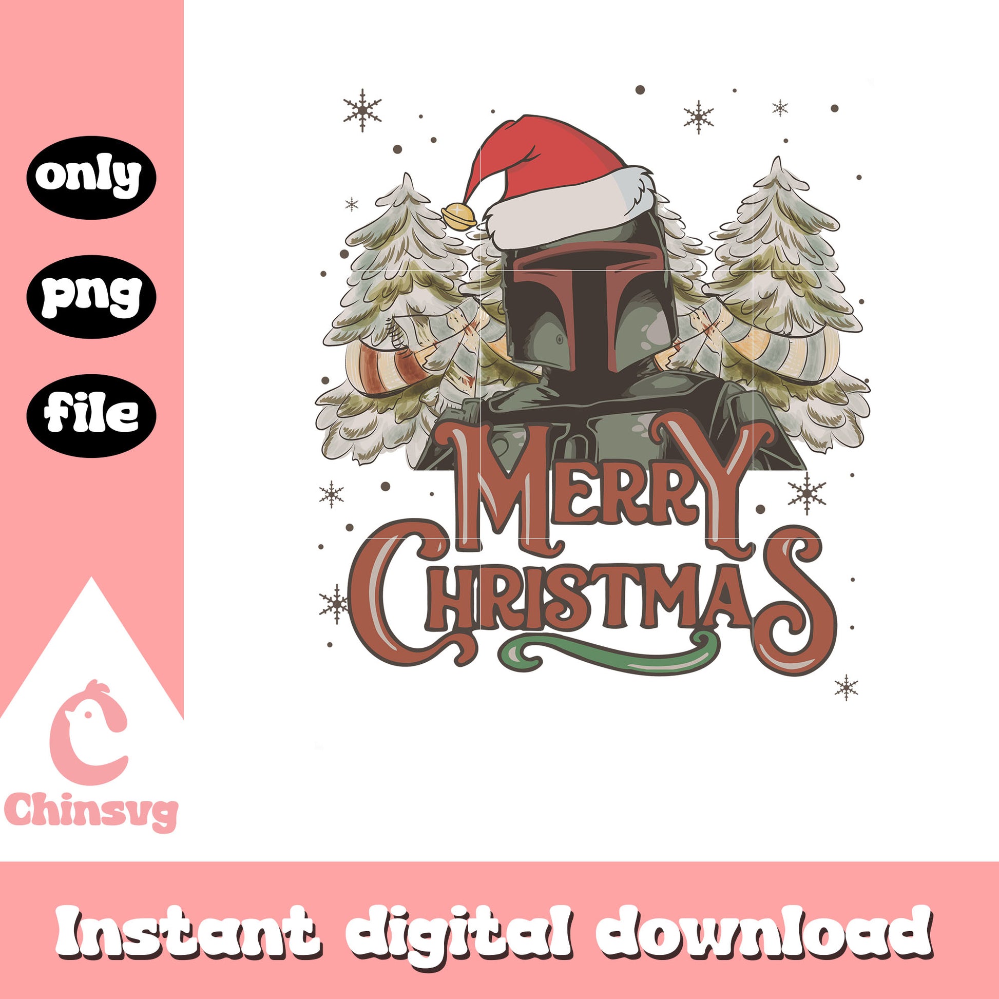 Merry christmas boba fett star wars retro png, boba fett character png