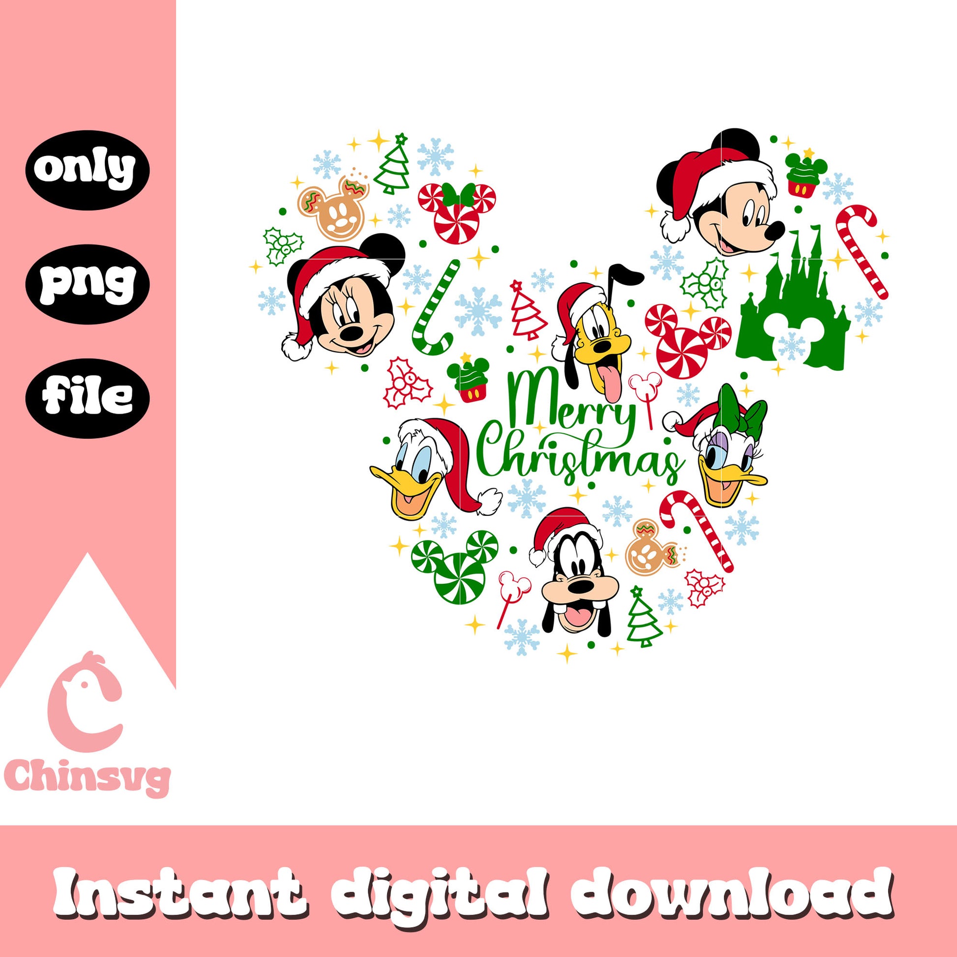 Merry christmas disney mickey friends png, mickey friends png