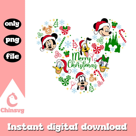Merry christmas disney mickey friends png, mickey friends png