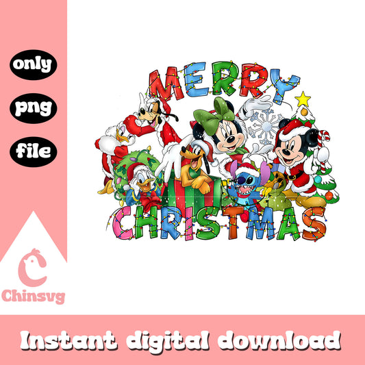Merry christmas disney mickey movie png, christmas holiday png