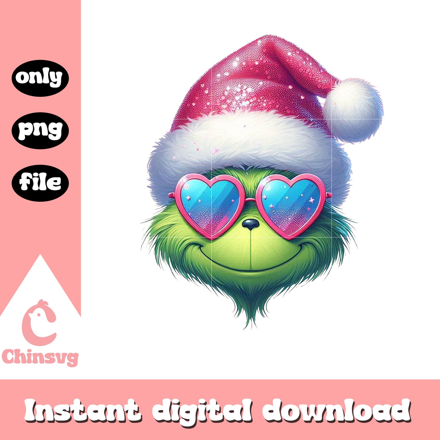 Merry christmas grinch head glasses png, grinch head png