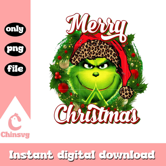 Merry christmas grinch santa leopard png, grinch xmas decoration png 