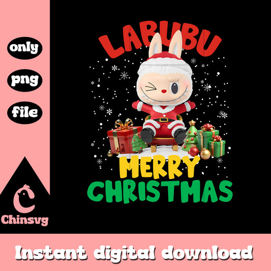 Merry christmas labubu doll png, spirit christmas png
