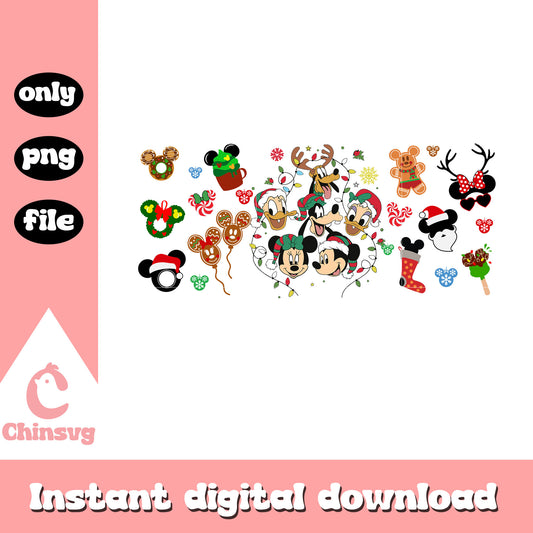 Merry christmas mickey disney lights png, mickey clip art​ png 
