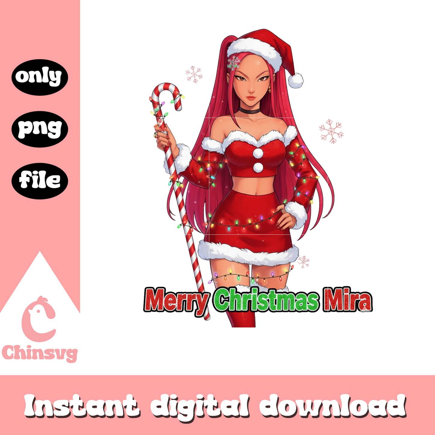 Merry christmas mira santa claus png, mira huntrix png