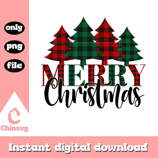 Merry christmas plaid logo design png, merry christmas text png​