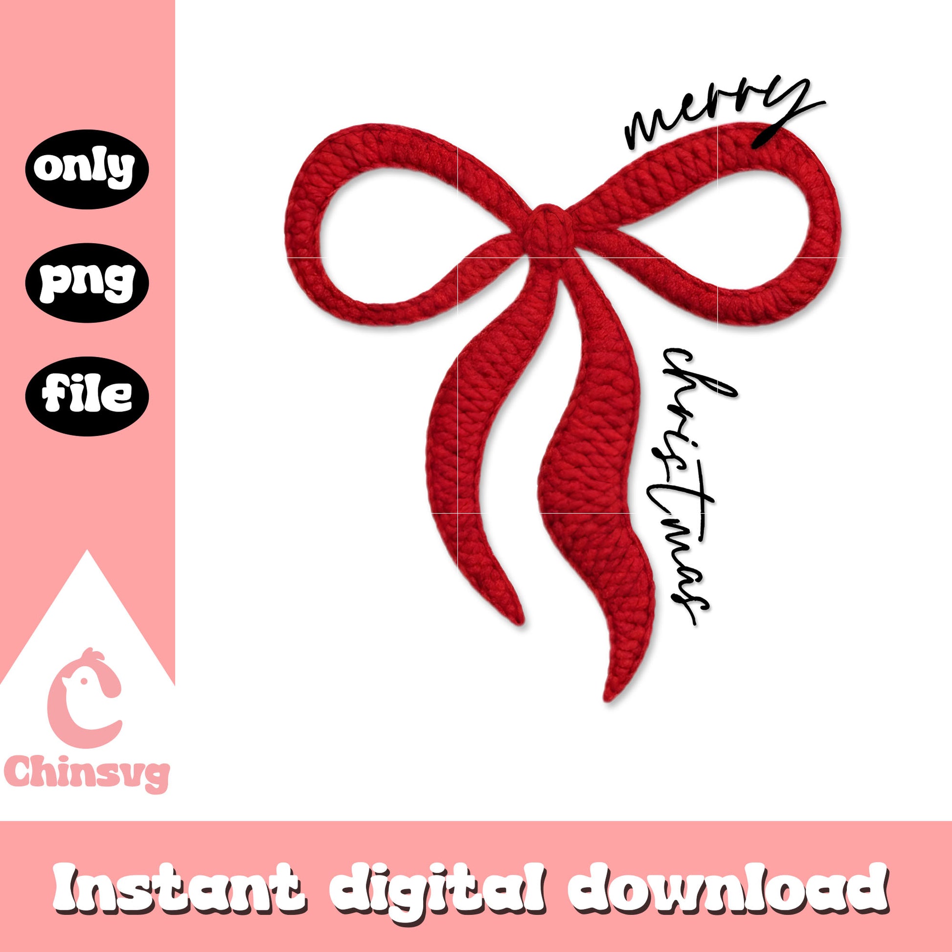 Merry christmas red ribbon png, christmas bow png
