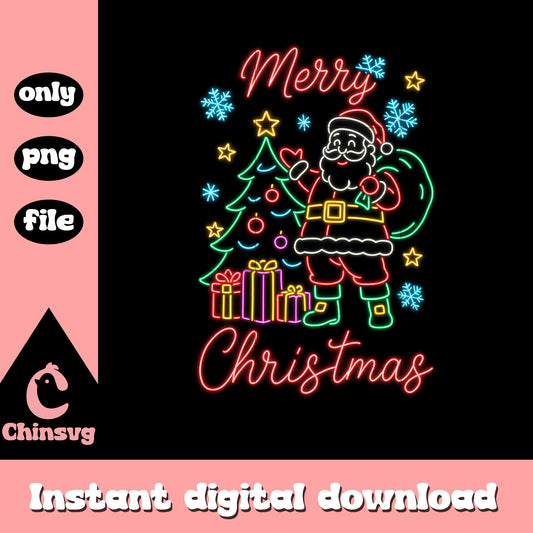 Merry christmas santa claus gift bag png, santa clause png
