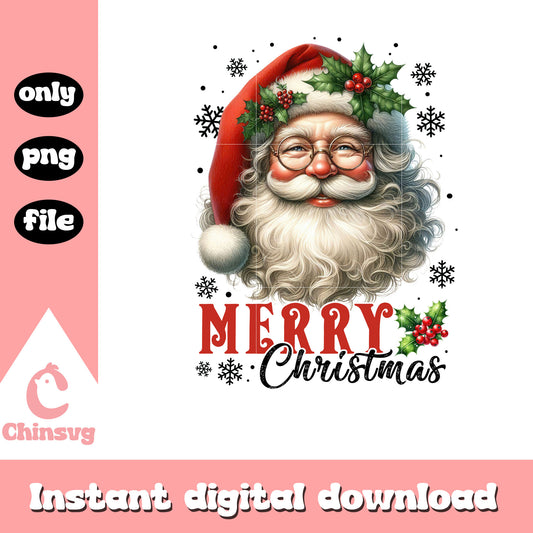 Merry christmas santa face design png, santa claus face clipart​ png