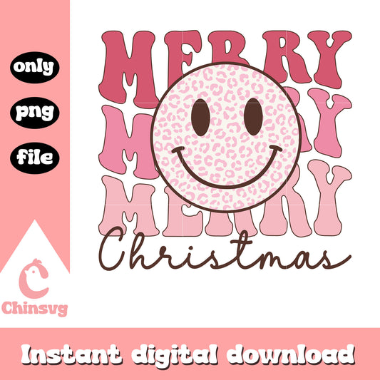 Merry christmas smiley face png, merry merry merry christmas png