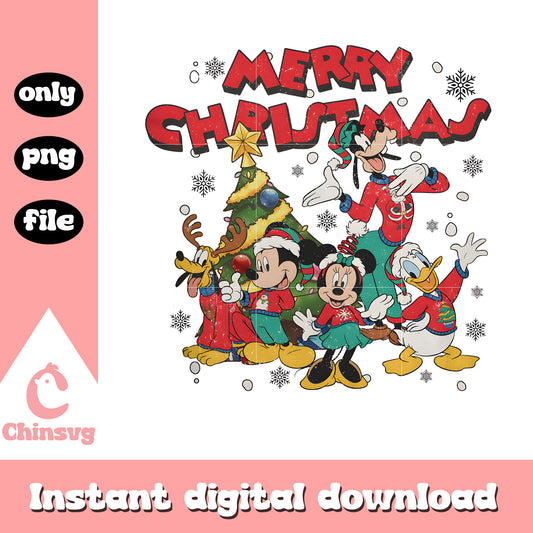 Merry christmas snow mickey friends png, christmas mickey and friends png