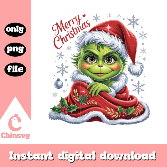 Merry christmas the grinch decor png, grinch baby outfit png