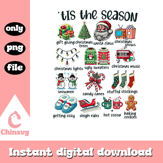 Merry christmas tis the season design png, tis the season​ png