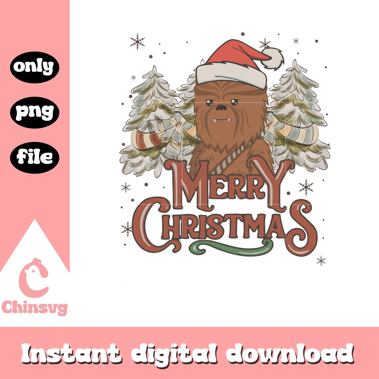 Merry christmas tree chewbacca png, christmas decorations png