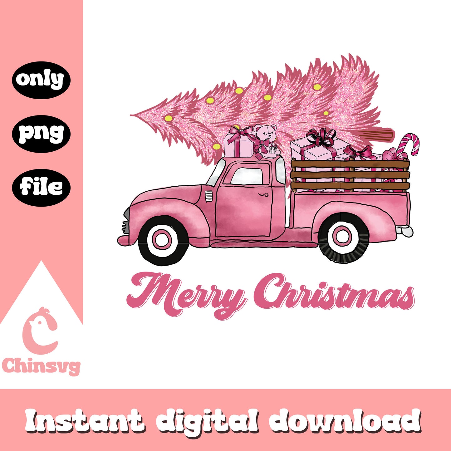 Merry christmas tree gifts car pink png, the grinch movie png