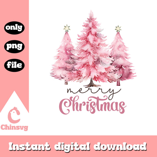 Merry christmas trees pink design png, pink christmas tree​ png