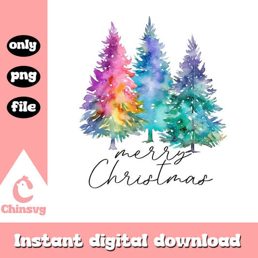 Merry christmas tree watercolor design png, christmas tree png