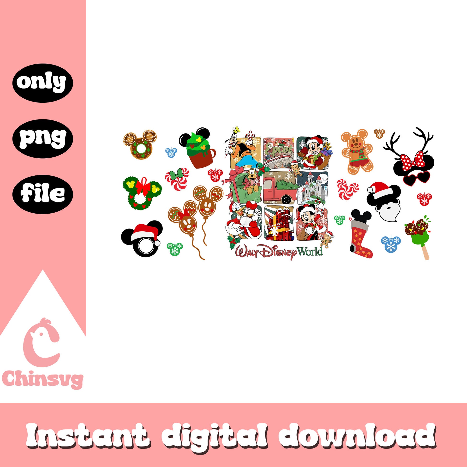 Merry christmas walt disney world clipart png, walt disney png