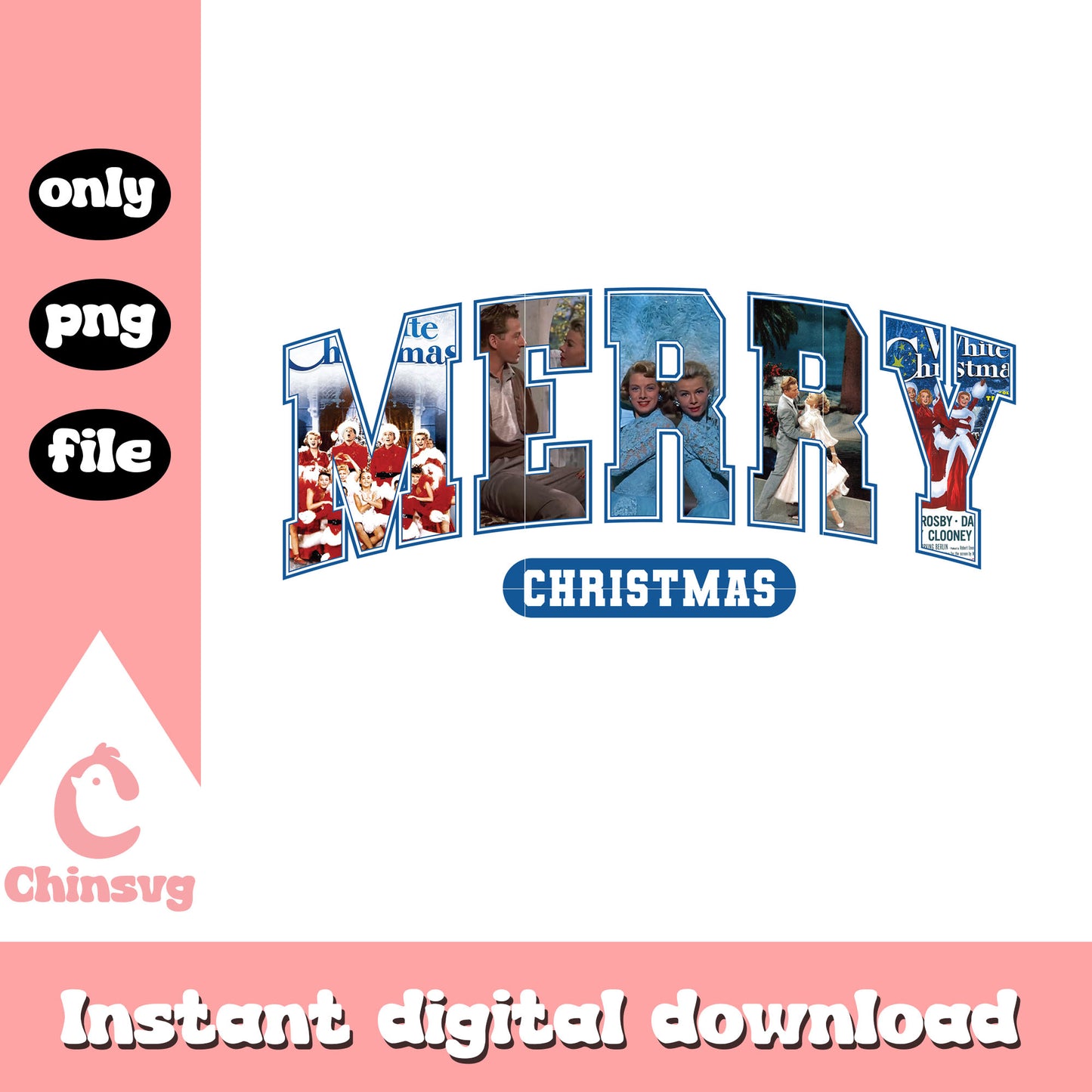 Merry christmas white christmas movie png, white christmas png