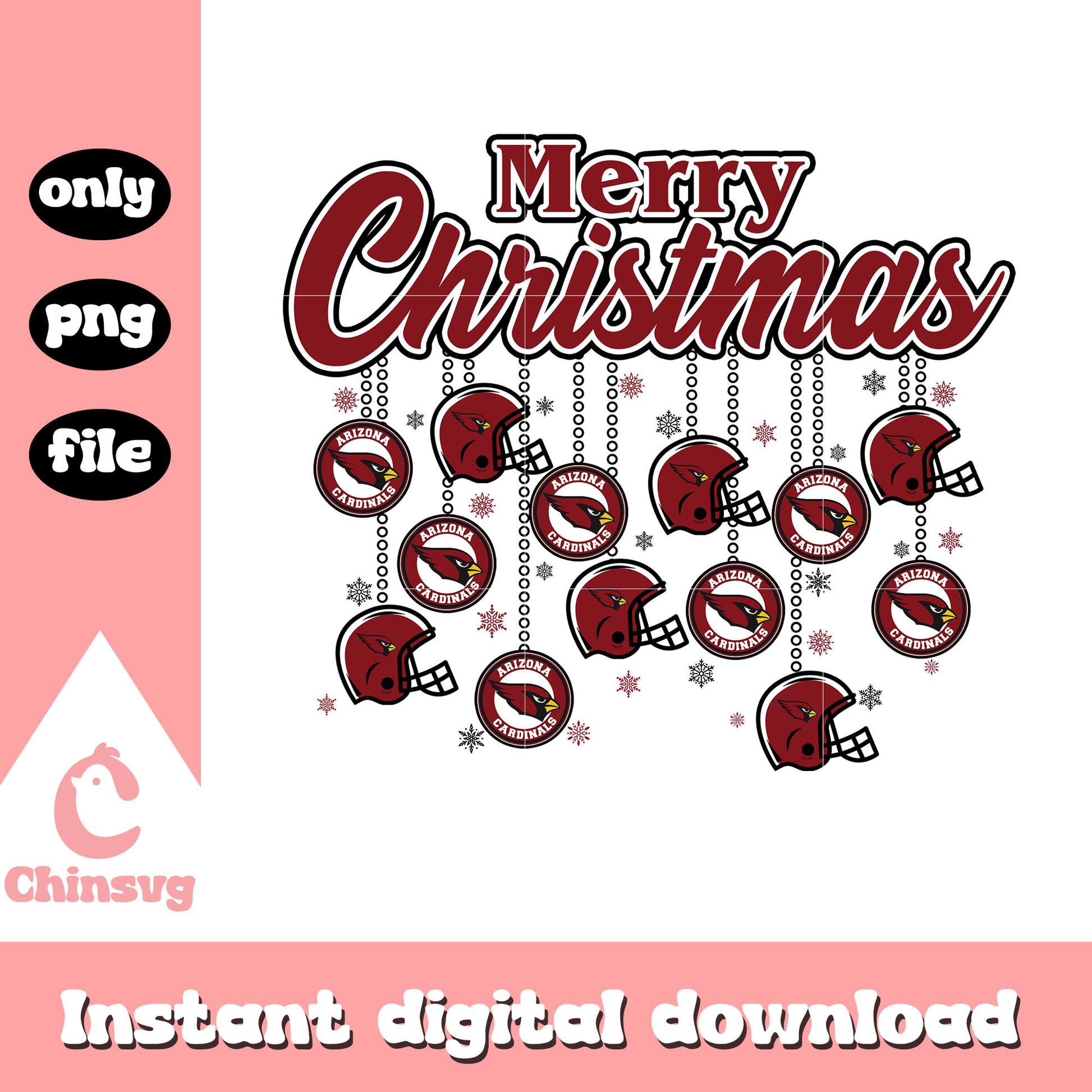 Merry christmas with arizona cardinals png, cardinals nfl png