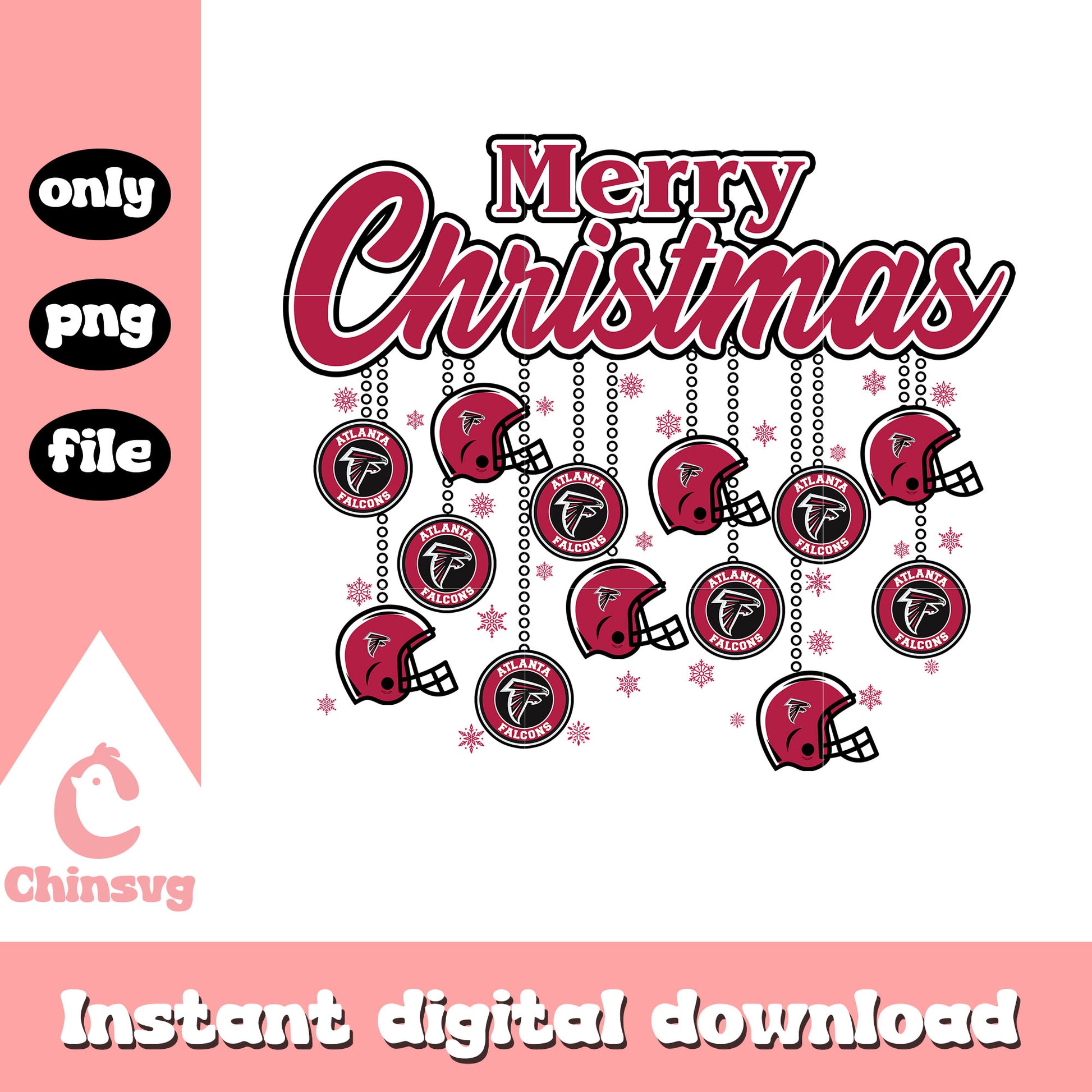 Merry christmas with atlanta falcons png, atlanta falcons nfl png