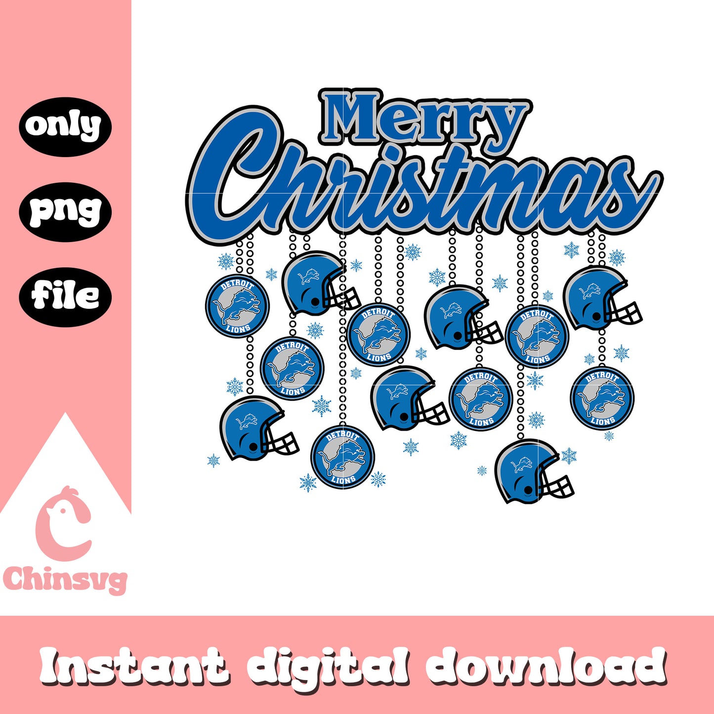 Merry christmas with detroit lions png, detroit lions nfl png
