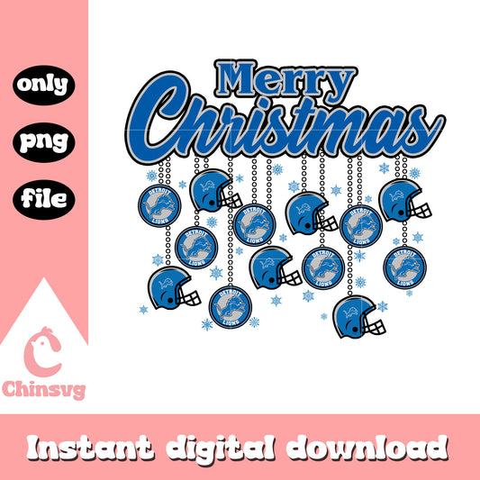 Merry christmas with detroit lions png, detroit lions nfl png