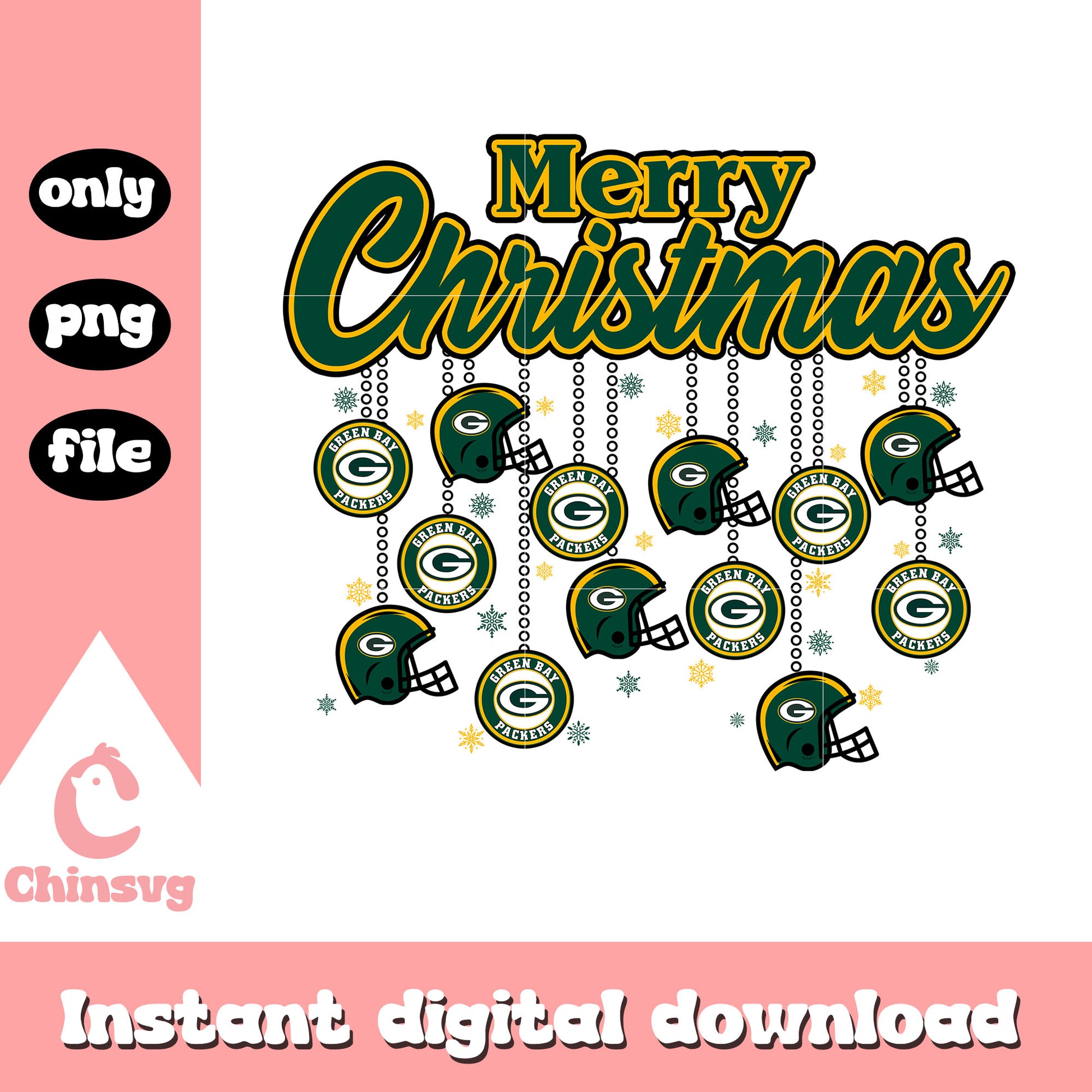 Merry christmas with green bay packers png, packers nfl png