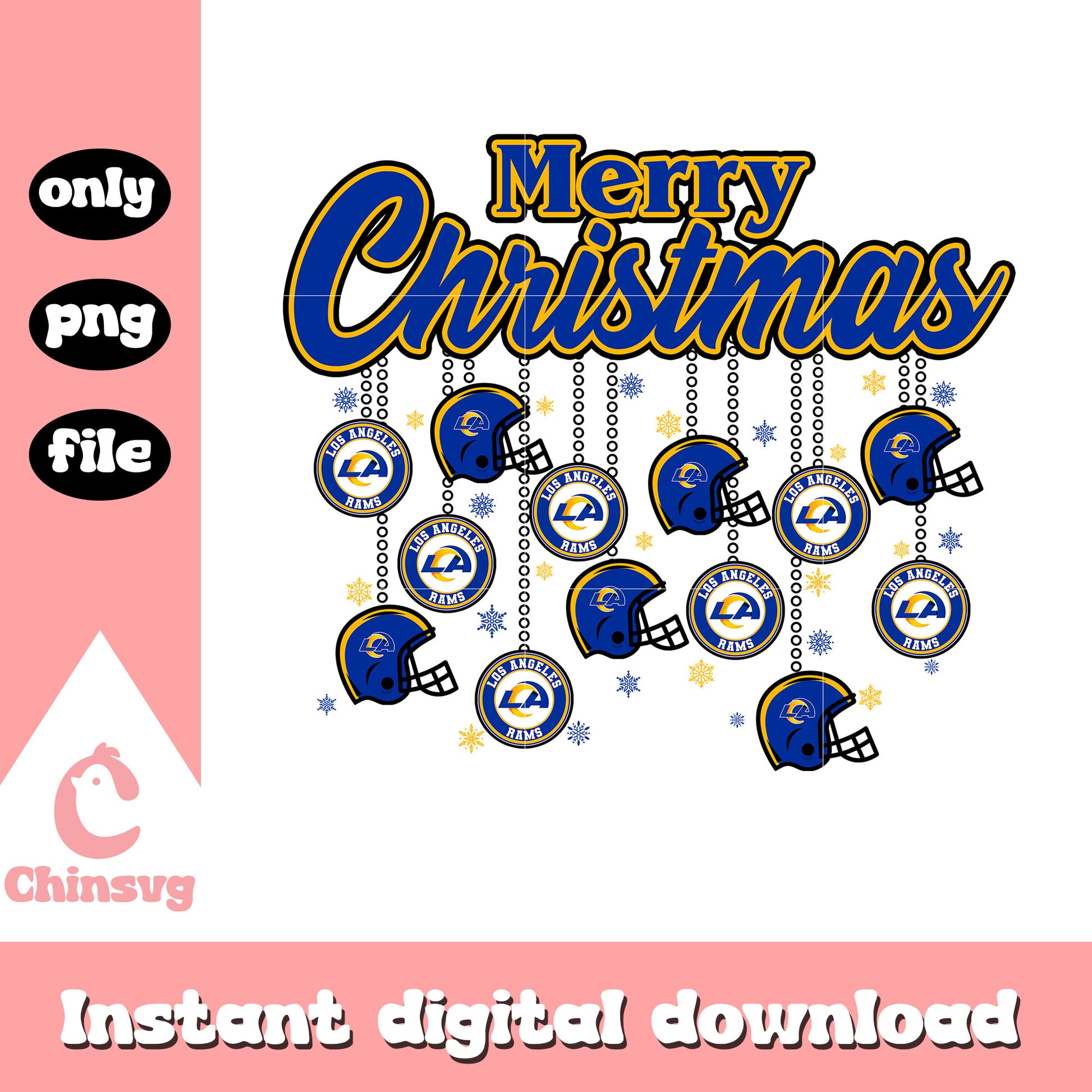 Merry christmas with los angeles rams png, los angeles rams nfl png
