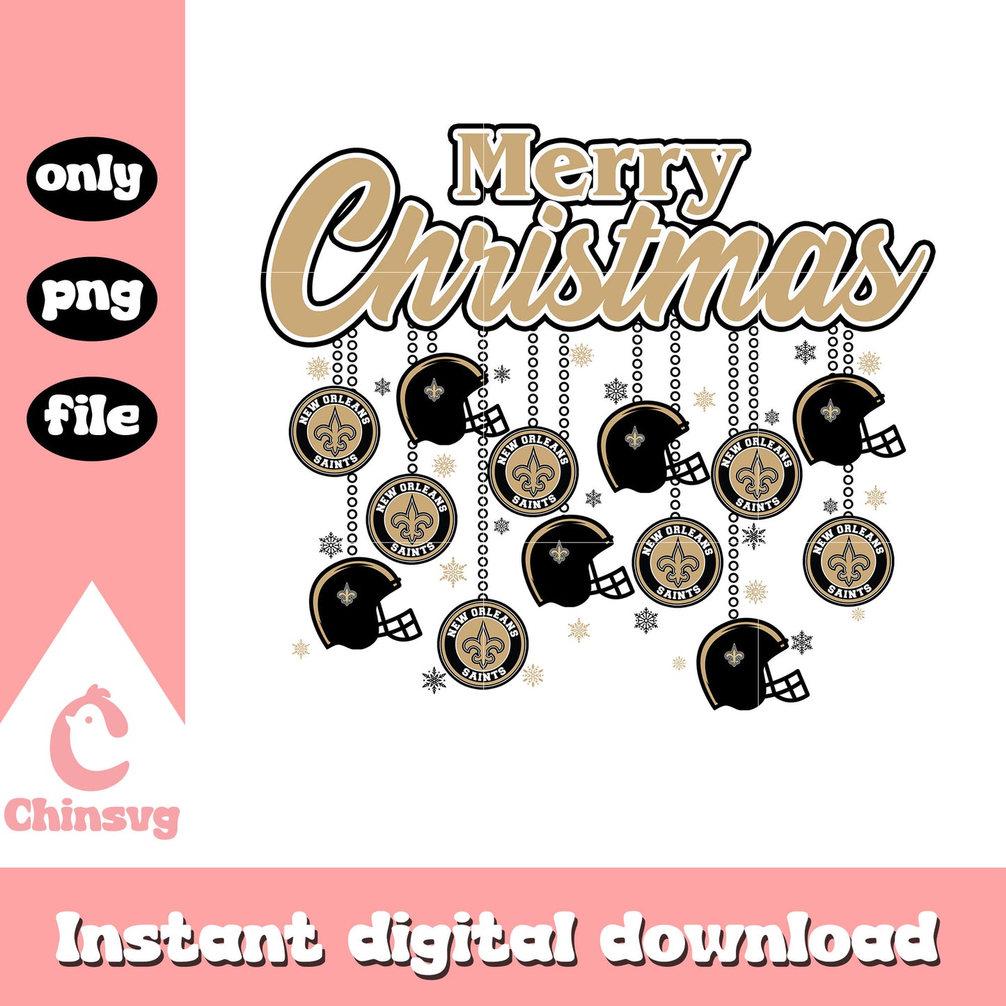 Merry christmas with new orleans saints png, saints nfl png