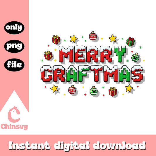 Merry craftmas png, minecraft christmas ornament png