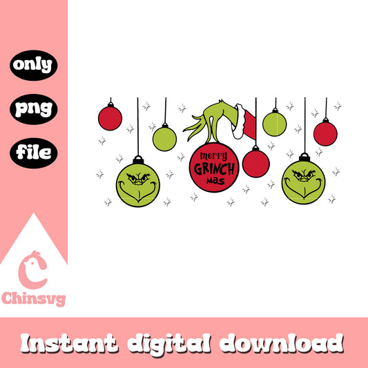 Merry grinchmas christmas balls design png, the grinch actor png