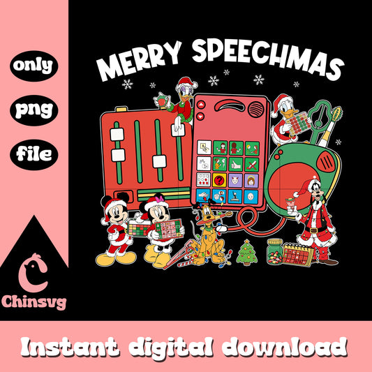 Merry speechmas therapy disney png, mickey and friends png