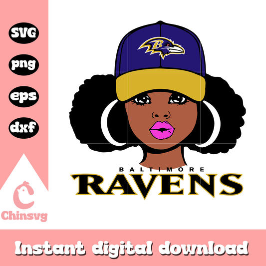 Messy bun baltimore ravens fan svg, nfl fan svg