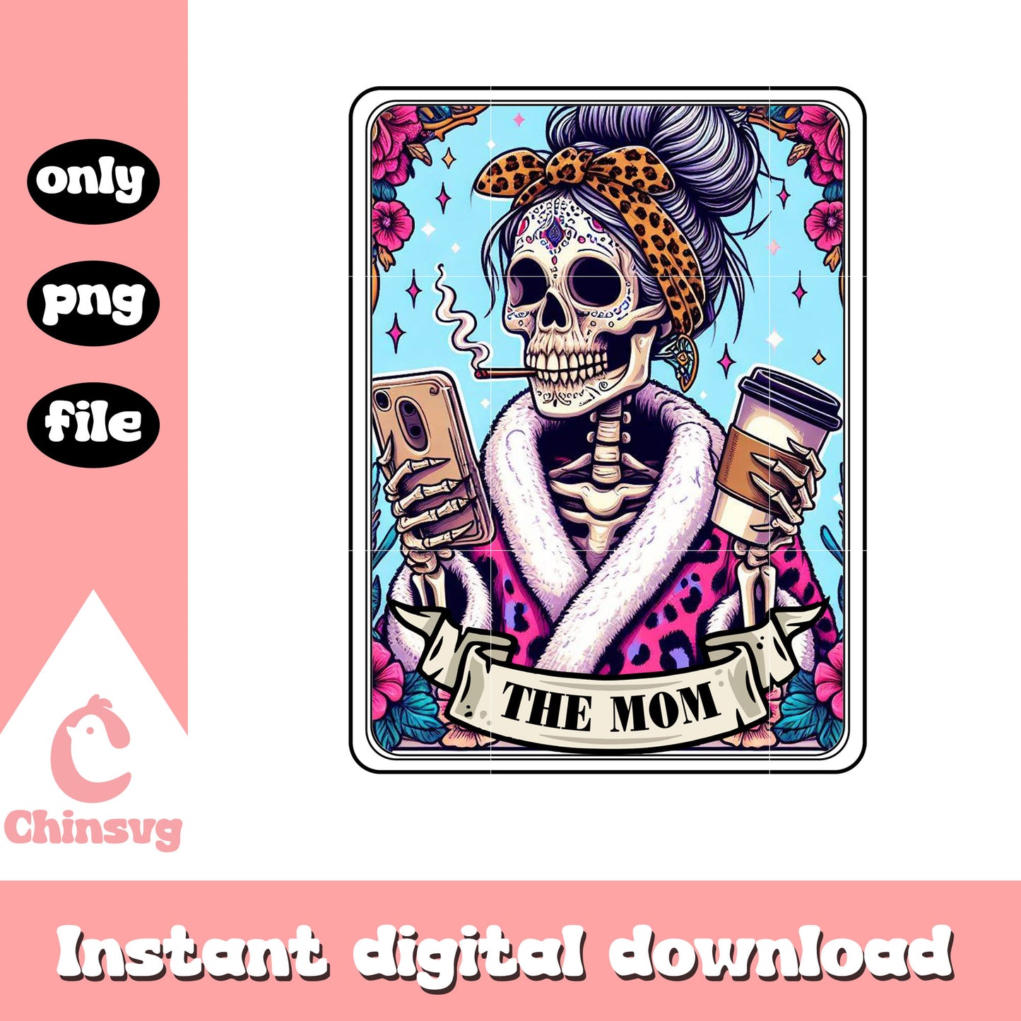 Messy bun the mom tarot card png, messy bun png, tarot card png