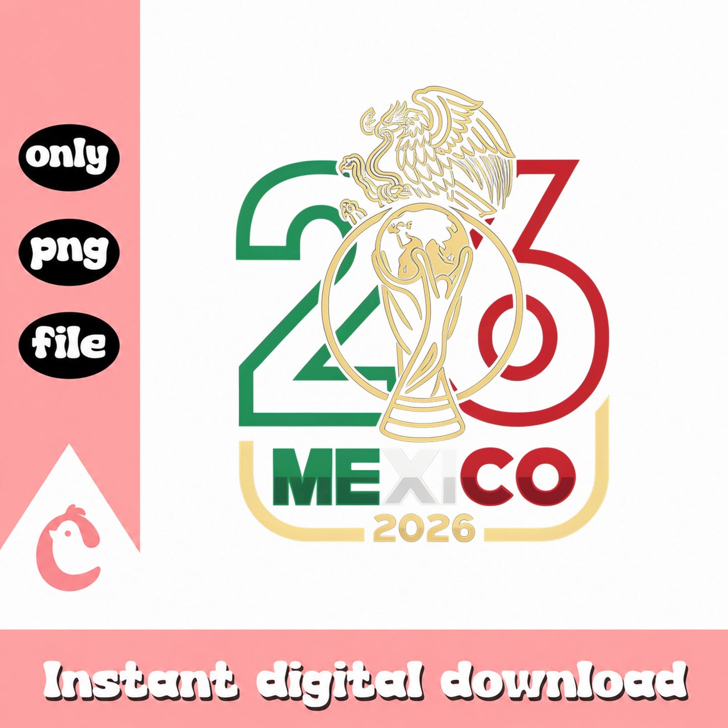 Mexico 2026 World Cup PNG, Football Trophy Design, Soccer PNG