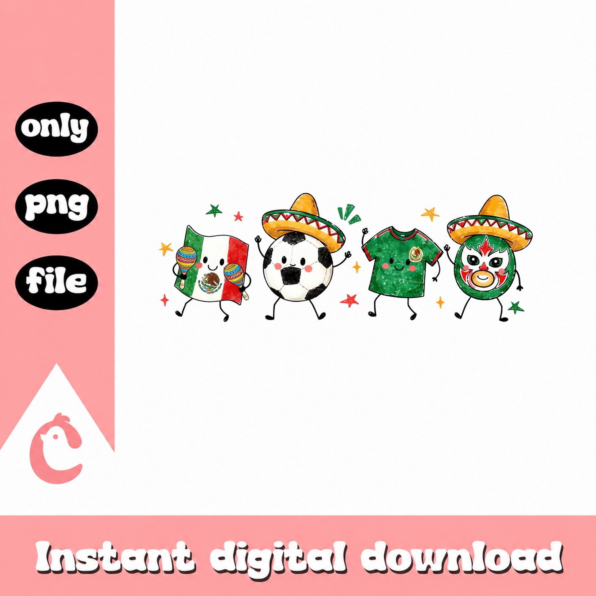 Mexico Soccer Bundle PNG, Cinco De Mayo Clipart, Mexican Flag PNG