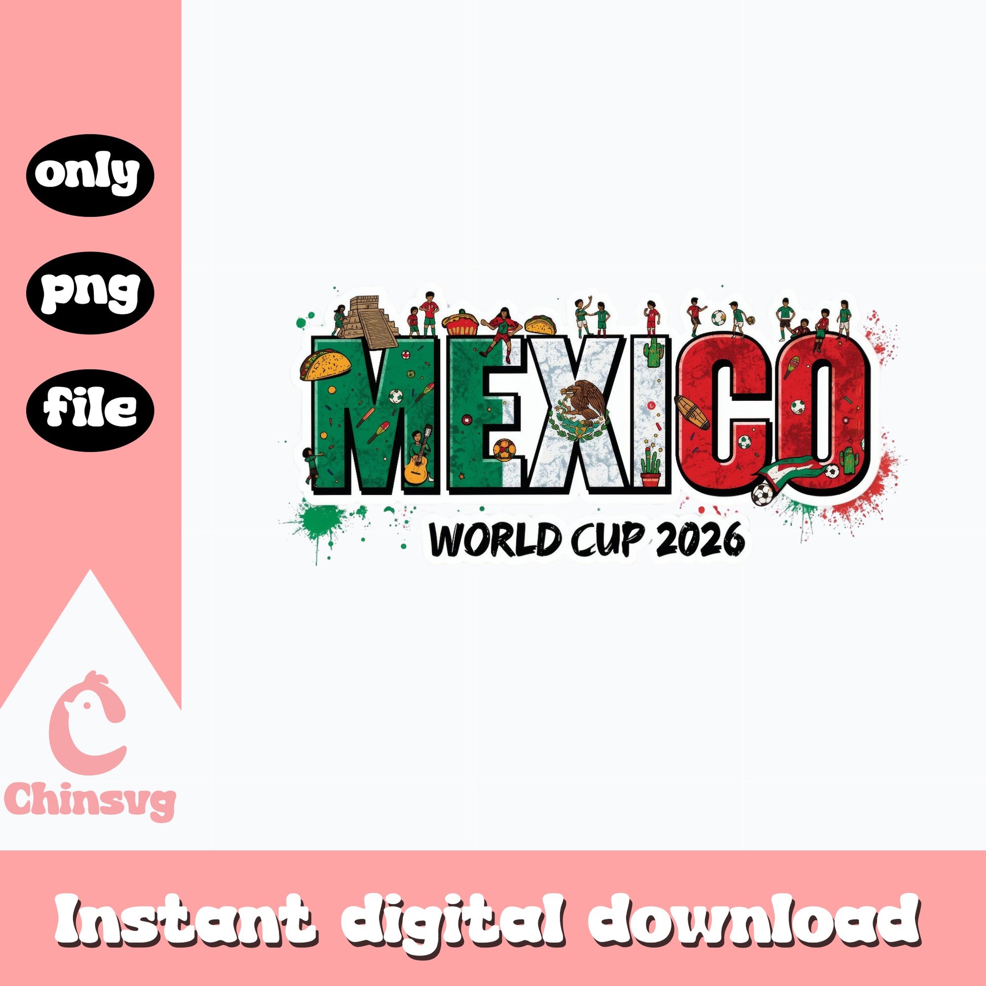 Mexico World Cup 2026 PNG, Mexico Soccer PNG, Football PNG